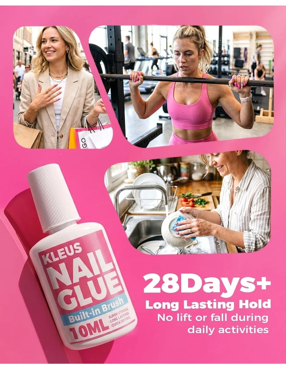 Super Strong Brush-On Nail Glue for Press Ons, False Nails, Acrylic Nails & Tips
